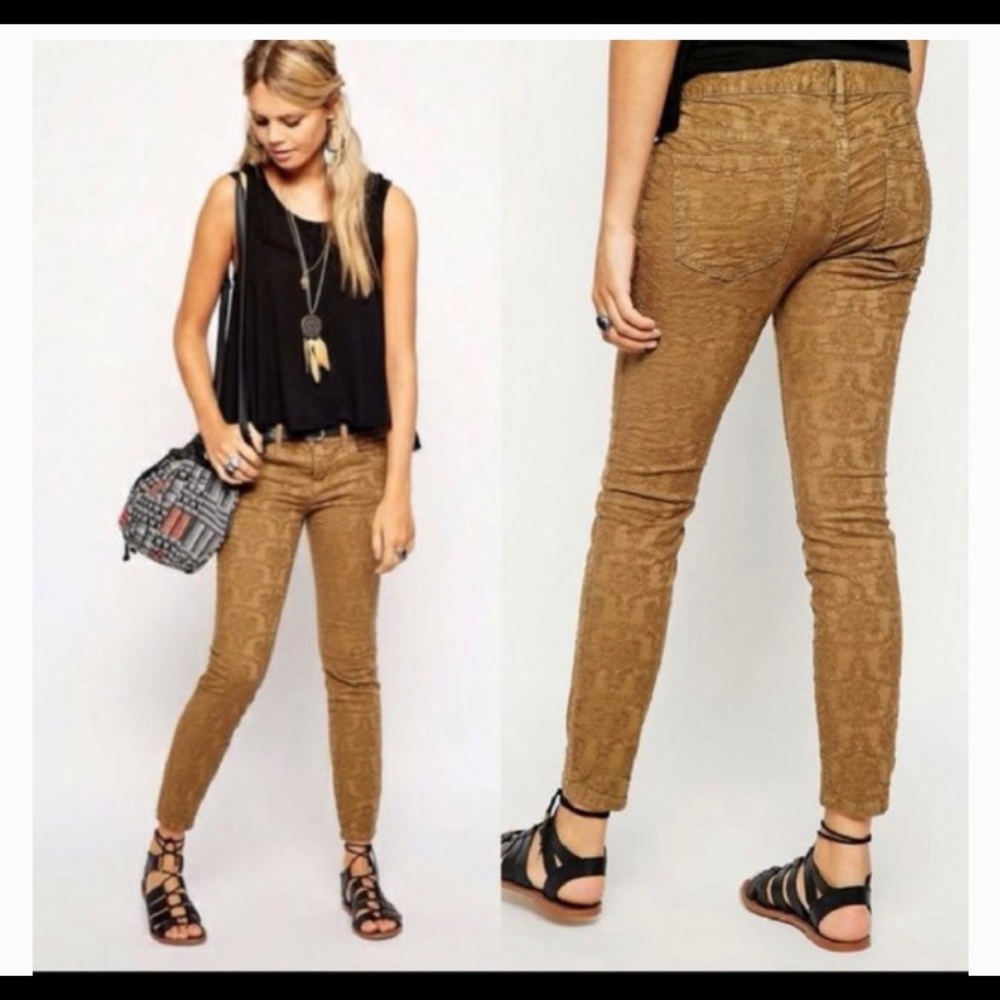 Free People Jacquard skinny jeans size 25